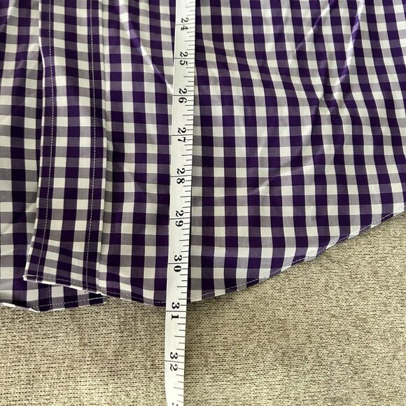 Brooks Brothers Original Polo Shirt Button Up Mens Medium Purple White Check - Picture 9 of 10